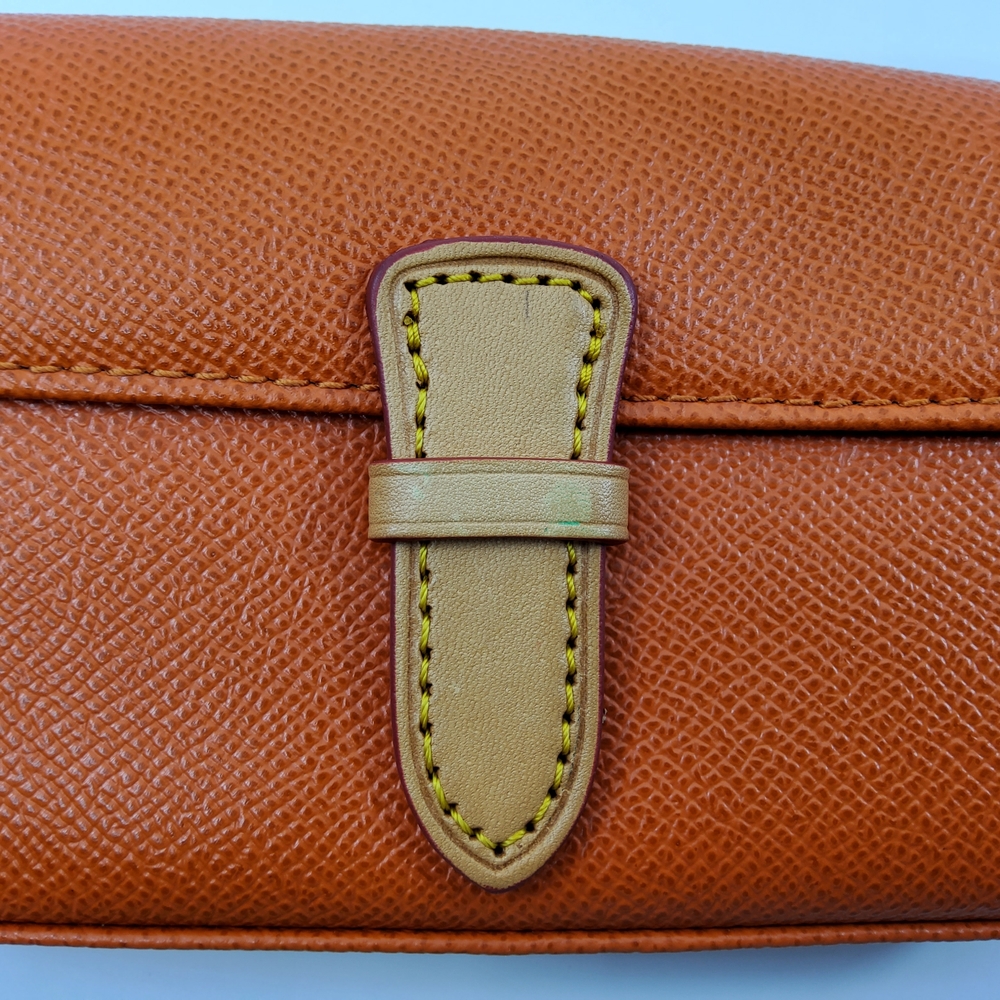 Dooney & Bourke Orange Leather Wallet with Tan Tab - Picture 11 of 12